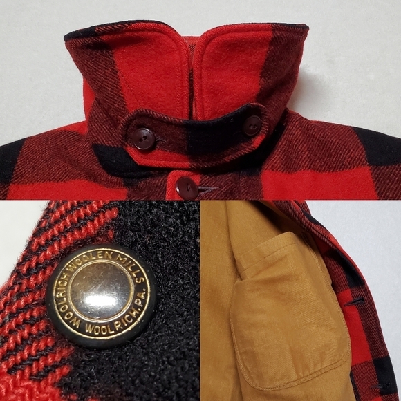 1950s Vintage Woolrich Woolen Mills Mackinaw Red Plaid Wool Hunting Jacket L - Picture 4 of 16
